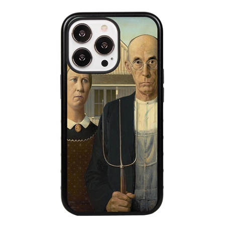 Famous Art Case for iPhone 13 Pro  - Hybrid - (Wood - American Gothic) 
