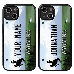 
Personalized License Plate Case for iPhone 13 Mini – Hybrid Wyoming