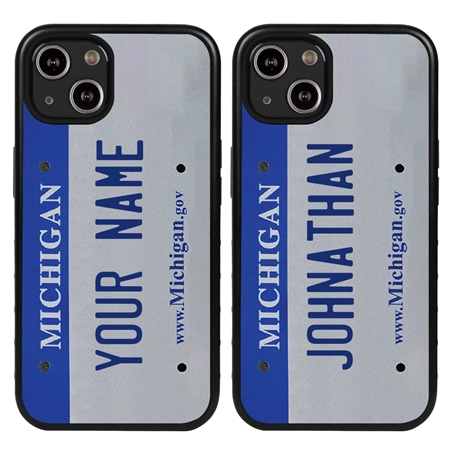 Personalized License Plate Case for iPhone 13 – Hybrid Michigan
