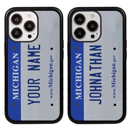 Personalized License Plate Case for iPhone 13 Pro – Hybrid Michigan
