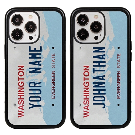 Personalized License Plate Case for iPhone 13 Pro – Hybrid Washington
