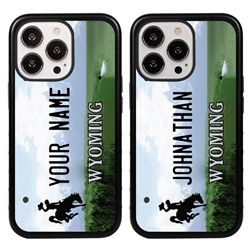 
Personalized License Plate Case for iPhone 13 Pro – Hybrid Wyoming