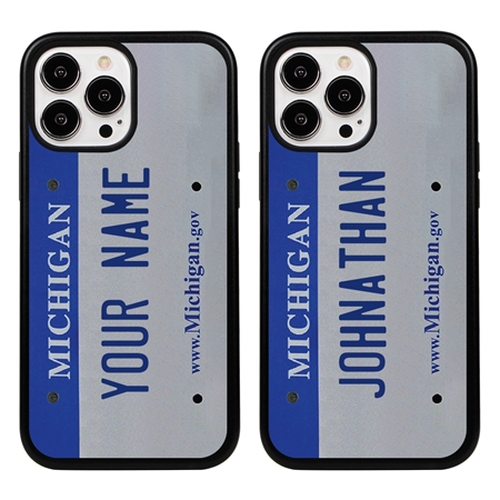 Personalized License Plate Case for iPhone 13 Pro Max – Hybrid Michigan
