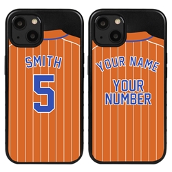 
Personalized Pinstripe Baseball Jersey Case for iPhone 13 Mini – Hybrid – (Black Case)
