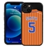 Personalized Pinstripe Baseball Jersey Case for iPhone 13 Mini – Hybrid – (Black Case)

