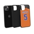 Personalized Pinstripe Baseball Jersey Case for iPhone 13 Mini (Black Case)
