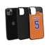 Personalized Pinstripe Baseball Jersey Case for iPhone 13 Mini – Hybrid – (Black Case)
