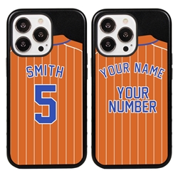 
Personalized Pinstripe Baseball Jersey Case for iPhone 13 Pro – Hybrid – (Black Case)