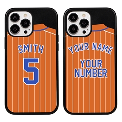 
Personalized Pinstripe Baseball Jersey Case for iPhone 13 Pro Max – Hybrid – (Black Case)
