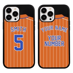 
Personalized Pinstripe Baseball Jersey Case for iPhone 13 Pro Max – Hybrid – (Black Case)