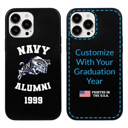 
Collegiate Alumni Case for iPhone 13 Pro Max - Hybrid Navy Midshipmen - Personalized