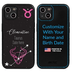 
Zodiac Astrology Case for iPhone 13 Mini - Hybrid - Taurus - Personalized