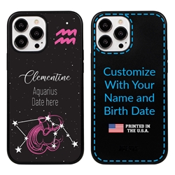 
Zodiac Astrology Case for iPhone 13 Pro Max - Hybrid - Aquarius - Personalized