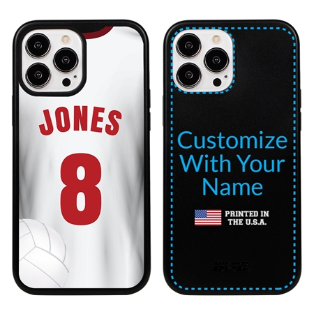 Custom Volleyball Jersey Case for iPhone 13 Pro Max - Hybrid (White Jersey)
