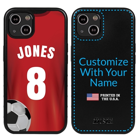 Custom Soccer Jersey Hybrid Case for iPhone 13 Mini - (Black Case, Full Color Jersey)
