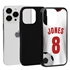 Custom Soccer Jersey Hybrid Case for iPhone 13 - (Black Case, White Jersey)
