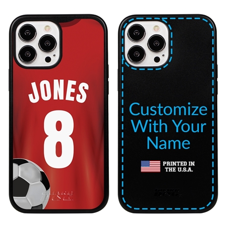 Custom Soccer Jersey Hybrid Case for iPhone 13 Pro - (Black Case, White Jersey)
