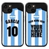 Personalized Argentina Soccer Jersey Case for iPhone 13 Mini - Hybrid - (Black Case, Black Silicone)
