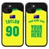 Personalized Australia Soccer Jersey Case for iPhone 13 Mini - Hybrid - (Black Case, Black Silicone)
