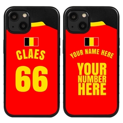 
Personalized Belgium Soccer Jersey Case for iPhone 13 Mini - Hybrid - (Black Case, Black Silicone)
