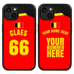 
Personalized Belgium Soccer Jersey Case for iPhone 13 Mini - Hybrid - (Black Case, Black Silicone)