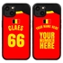 Personalized Belgium Soccer Jersey Case for iPhone 13 Mini - Hybrid - (Black Case, Black Silicone)
