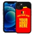 Personalized Belgium Soccer Jersey Case for iPhone 13 Mini - Hybrid - (Black Case, Black Silicone)
