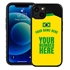 Personalized Brazil Soccer Jersey Case for iPhone 13 Mini (Black Case, Black Silicone)
