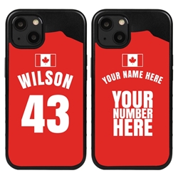 
Personalized Canada Soccer Jersey Case for iPhone 13 Mini - Hybrid - (Black Case, Black Silicone)