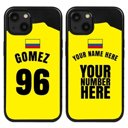 
Personalized Colombia Soccer Jersey Case for iPhone 13 Mini - Hybrid - (Black Case, Black Silicone)