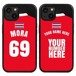 
Personalized Costa Rica Soccer Jersey Case for iPhone 13 Mini - Hybrid - (Black Case, Black Silicone)