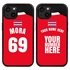 Personalized Costa Rica Soccer Jersey Case for iPhone 13 Mini (Black Case, Black Silicone)
