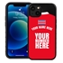 Personalized Costa Rica Soccer Jersey Case for iPhone 13 Mini - Hybrid - (Black Case, Black Silicone)
