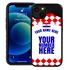 Personalized Croatia Soccer Jersey Case for iPhone 13 Mini - Hybrid - (Black Case, Black Silicone)
