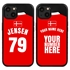 Personalized Denmark Soccer Jersey Case for iPhone 13 Mini (Black Case, Black Silicone)
