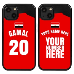 
Personalized Egypt Soccer Jersey Case for iPhone 13 Mini - Hybrid - (Black Case, Black Silicone)