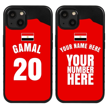 Personalized Egypt Soccer Jersey Case for iPhone 13 Mini (Black Case, Black Silicone)
