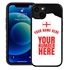 Personalized England Soccer Jersey Case for iPhone 13 Mini (Black Case, Black Silicone)
