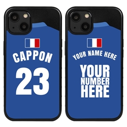 
Personalized France Soccer Jersey Case for iPhone 13 Mini - Hybrid - (Black Case, Black Silicone)