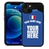 Personalized France Soccer Jersey Case for iPhone 13 Mini (Black Case, Black Silicone)
