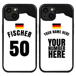 
Personalized Germany Soccer Jersey Case for iPhone 13 Mini - Hybrid - (Black Case, Black Silicone)