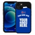 Personalized Iceland Soccer Jersey Case for iPhone 13 Mini - Hybrid - (Black Case, Black Silicone)
