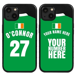 
Personalized Ireland Soccer Jersey Case for iPhone 13 Mini (Black Case, Black Silicone)