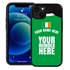 Personalized Ireland Soccer Jersey Case for iPhone 13 Mini - Hybrid - (Black Case, Black Silicone)
