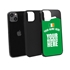 Personalized Ireland Soccer Jersey Case for iPhone 13 Mini - Hybrid - (Black Case, Black Silicone)
