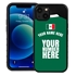 Personalized Mexico Soccer Jersey Case for iPhone 13 Mini - Hybrid - (Black Case, Black Silicone)
