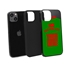 Personalized Morocco Soccer Jersey Case for iPhone 13 Mini - Hybrid - (Black Case, Black Silicone)
