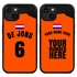 Personalized Netherlands Soccer Jersey Case for iPhone 13 Mini - Hybrid - (Black Case, Black Silicone)
