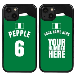 
Personalized Nigeria Soccer Jersey Case for iPhone 13 Mini - Hybrid - (Black Case, Black Silicone)