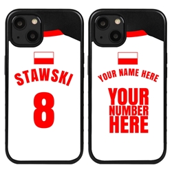 
Personalized Poland Soccer Jersey Case for iPhone 13 Mini - Hybrid - (Black Case, Black Silicone)